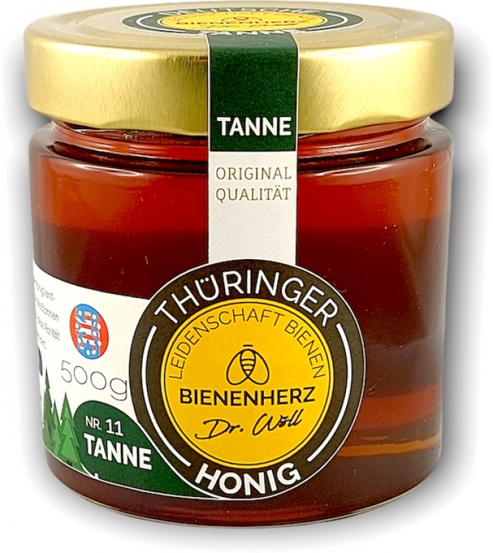 Tannenhonig No 11 - direkt vom Imker | 500g | flüssig | hochwertiger Bienenhonig aus Thüringen | Qualität aus Deutschland
