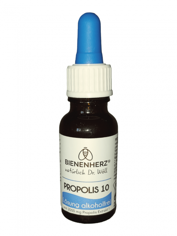 Propolis Lösung 10% - 20ml | alkoholfrei | in reinem Wasser | Tropfer | auch für Kinder und Tiere | schadstoffgeprüft | von Imker Dr. Wöll