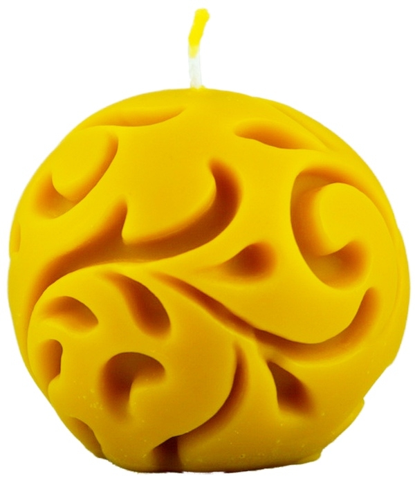 Bienenwachskerze | Kugel Ornament | handgemacht von Bienenherz | aus reinem Bienenwachs | ohne Zusätze  | umweltfreundlich | 260 g
