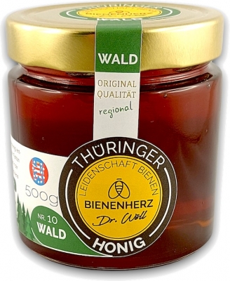 Waldhonig No 10 - direkt vom Imker | 250g | flüssig | hochwertiger Bienenhonig aus Thüringen | Qualität aus Deutschland